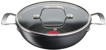 Сотейник з кришкою Tefal Unlimited, 26см, 2.5л, алюміній,скло, чорний (G2557172)