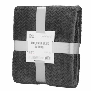 Плед ARDESTO Jacquard Braid 200х220см, 100% поліестер, сірий (ART0204JB)
