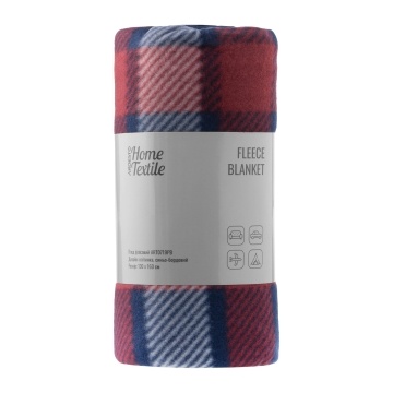 Плед ARDESTO Fleece 130x160см, 100% поліестер, клітинка, синьо-бордовий (ART0719PB)