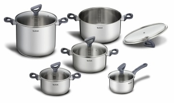 Набір посуду Tefal Daily Cook, 10предметів, нержавіюча сталь, бакеліт, скло (G712SA55)