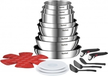 Набір посуду Tefal Ingenio ON, змінна ручка, 20предметів, нержавіюча сталь, бакеліт, пластик, скло (L897SK04)