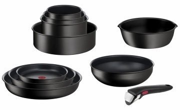 Набір посуду Tefal Ingenio Unlimited, змінна ручка, 13предметів, алюміній, бакеліт, пластик, силікон, скло, чорний (L7639002)