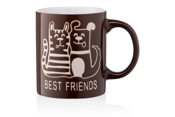 Чашка Ardesto Best friends, 330мл, кераміка, коричневий (AR3471BR)