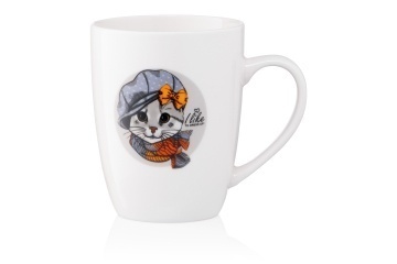 Чашка ARDESTO Lovely cat, 320мл, порцеляна, білий (AR3464)