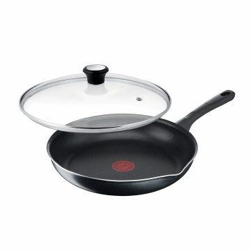 Сковорода з кришкою Tefal Day by Day, 24см, з кришкою, алюміній, бакеліт, скло, чорний (B5580423_SET)