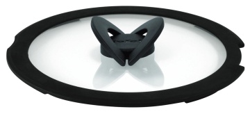 Кришка Tefal Ingenio 20см, скло, силікон, прозоро-чорний (L9846353)