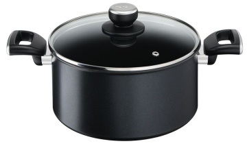 Каструля з кришкою Tefal Unlimited, 24см, 5.3л, алюміній, бакеліт, скло, чорний (G2554672)