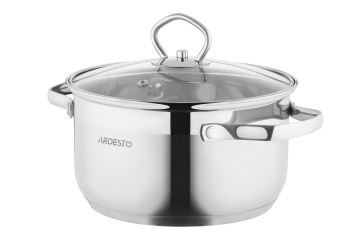 Каструля зі скляною кришкою Ardesto Gemini Bari, 2.3л, нержавіюча сталь (AR1923SS)