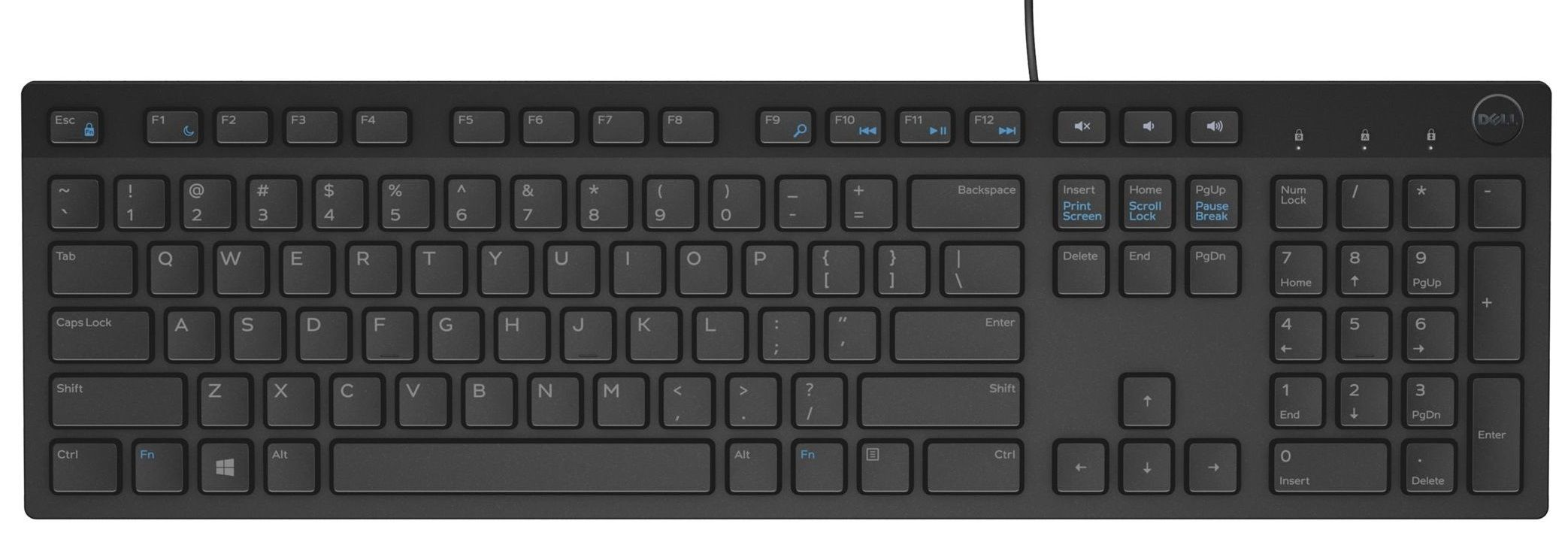 Клавiатура Dell Multimedia Keyboard-KB216 Russian (QWERTY) - Black (580-ADGR)
