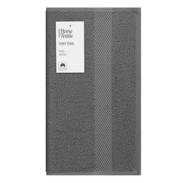 Рушник махровий ARDESTO Essence 30х50см, 100% бавовна, сірий темний (ART2230DG)
