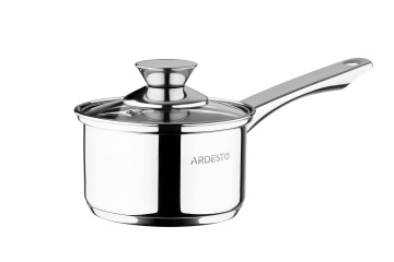 Ківш зі скляною кришкою Ardesto Gemini Foggia, 0.7л, нержавіюча сталь (AR3207SS)