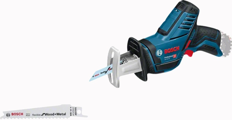 Пила шабельна акумуляторна Bosch Professional 12В пропил 8-65мм 3000ход/год 14.5мм 1.2кг без АКБ і ЗП (0.601.64L.902)