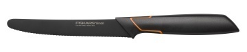 Кухонний ніж для томатів Fiskars Edge, 13.3см, нержавіюча сталь, пластик, чорний (1003092)
