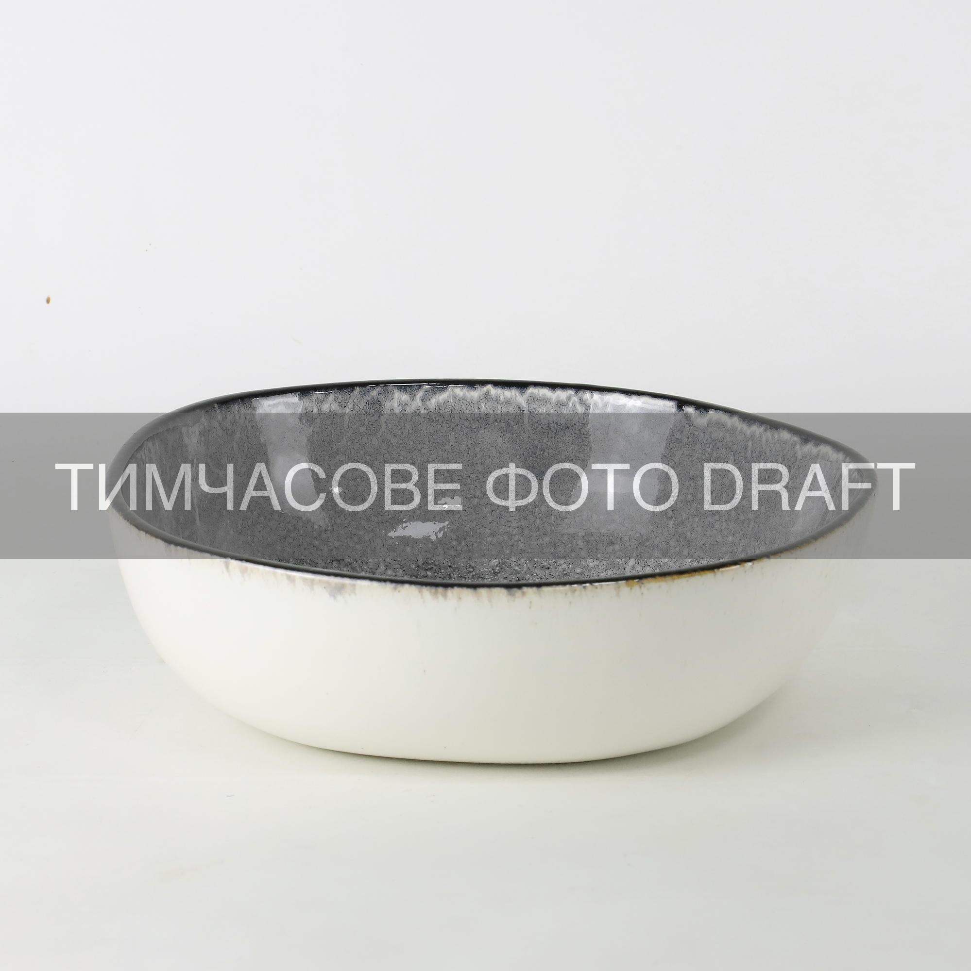 Тарілка глибока Ardesto Daiano, 1500мл, 21см, порцеляна, сірий (AR1721DG)