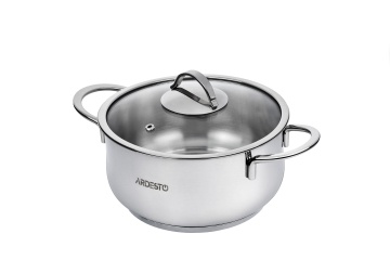 Каструля зі скляною кришкою ARDESTO Black Mars, 1.8л, нержавіюча сталь (AR0718S)