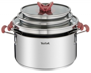 Набір посуду Tefal Opti Space, 6предметів, нержавіюча сталь, силікон, скло (G720S674)
