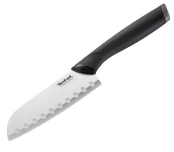 Кухонний ніж Сантоку Tefal Comfort, 12см, нержавіюча сталь, пластик, чорний (K2213644)