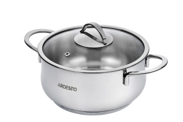 Каструля зі скляною кришкою ARDESTO Black Mars, 3л, нержавіюча сталь (AR0730S)
