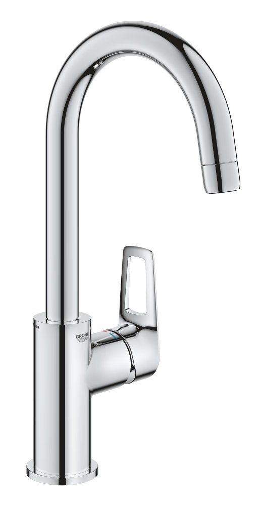 Змішувач для раковини Grohe BauLoop L-розміру, довж. виливу - 140мм, поворотний, 1 важіль, хром (23891001)
