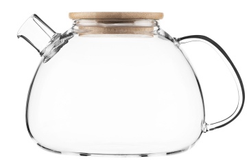 Заварник ARDESTO Midori Bubble, 1500мл, боросилікатне скло, бамбук, прозорий (AR3015GBI)