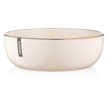 Тарілка супова ARDESTO Marmo, 19см, кераміка, бежевий (AR2919MRBS)