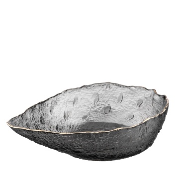 Салатник ARDESTO Leaf, 17.5см, скло, сірий (AR5010)