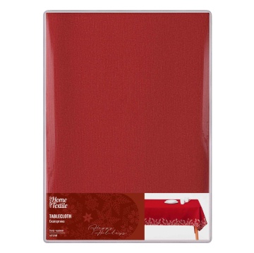 Скатертина Ardesto Christmas Happy Holidays 120х140см, 90% поліестер, 10% бавовна, червоний (ART07HR)