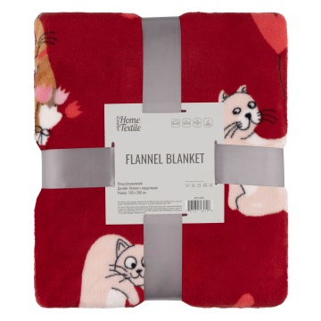 Плед ARDESTO Flannel 160х200см, 100% поліестер, котики з сердечками (ART0124PB)