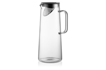 Глечик з кришкою ARDESTO Graphite, 1350мл, боросилікатне скло, пластик, нержавіюча сталь, сірий (AR2613GR)