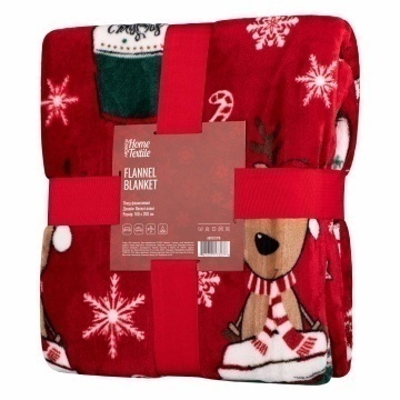 Плед ARDESTO Flannel 160х200см, 100% поліестер, веселі олені (ART0117PB)