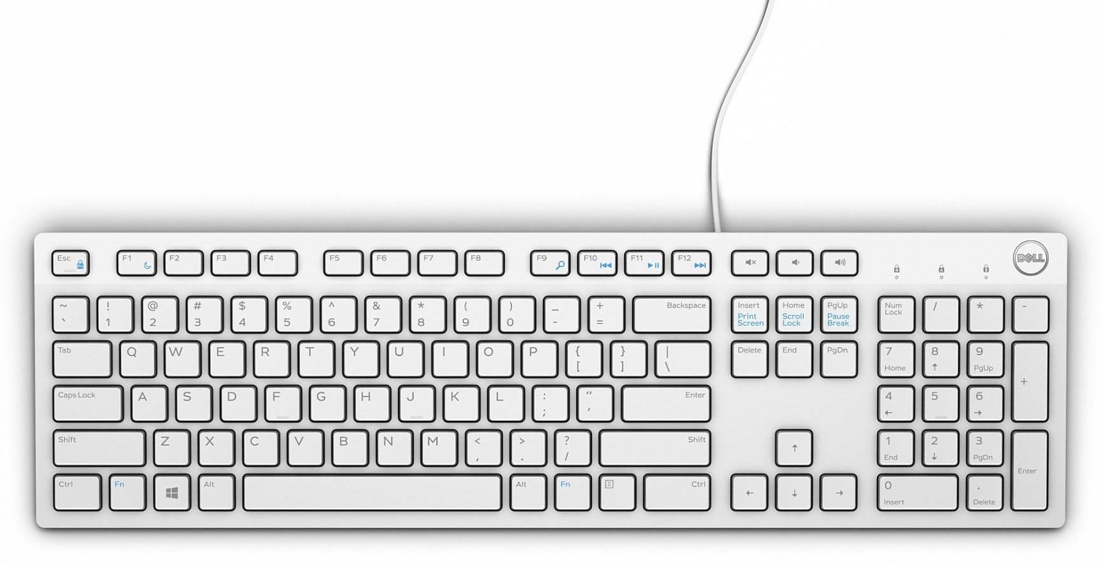 Клавіатура Dell Multimedia Keyboard-KB216 US International - White (580-ADGM)