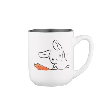 Чашка Ardesto Bunny, 380мл, кераміка, біло-сірий (AR3056)