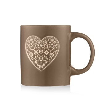 Чашка ARDESTO Heart, 320мл, кераміка, сірий (AR3074G)