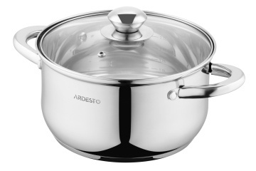 Каструля зі скляною кришкою Ardesto Gemini Gourmet Spoleto, 3.2л, нержавіюча сталь (AR1932GSS)