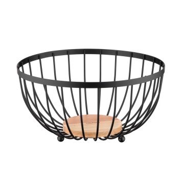 Кошик ARDESTO Midori 25х25х13см, метал, дерево, чорний (AR0904B)