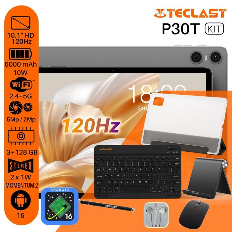 Планшет Teclast P30T KIT 10,1" 3ГБ, 128ГБ, 6000мА•год, Android, сірий (6940709680254)