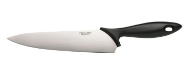 Кухонний ніж кухарський Fiskars Essential, 21.4см, нержавіюча сталь, пластик, чорний, пластик (1065565)