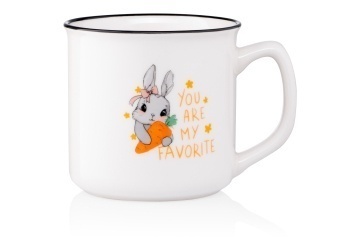 Чашка ARDESTO Cute rabbit, 320мл, порцеляна, білий (AR3460)