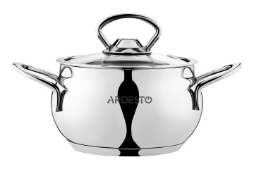 Каструля зі скляною кришкою ARDESTO Black Mars, 1.1л, нержавіюча сталь (AR0706S)