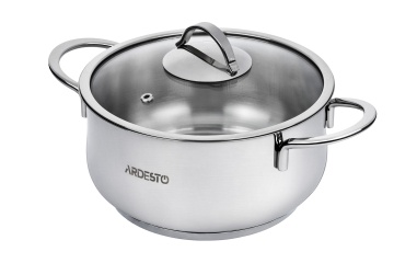 Каструля зі скляною кришкою ARDESTO Black Mars, 4.3л, нержавіюча сталь (AR0743S)