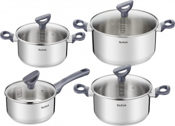 Набір посуду Tefal Daily Cook, 8предметів, нержавіюча сталь, бакеліт, скло (G712S855)