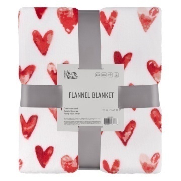Плед ARDESTO Valentine's Flannel 160х200см, 100% поліестер, сердечка (ART0125PB)