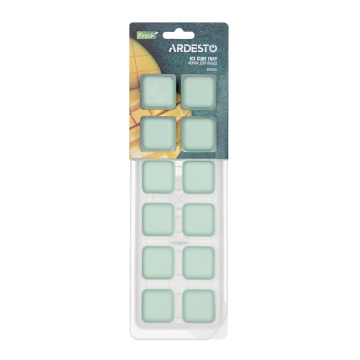 Форма для льоду з кришкою ARDESTO Fresh, 26х9.5х3.5см, силікон, пластик, зелений (AR3595G)