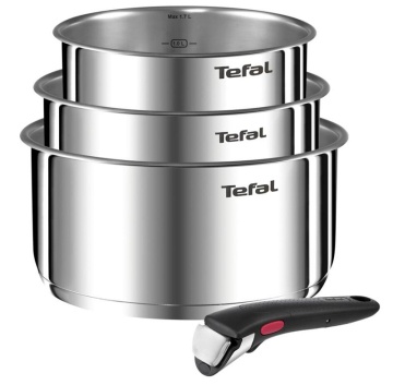 Набір посуду Tefal Ingenio Emotion, змінна ручка, 4предмети, нержавіюча сталь, бакеліт (L8964S55)