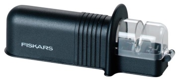 Точило для ножів Fiskars Essential, 15х6см, кераміка, пластик, чорний (1065598)