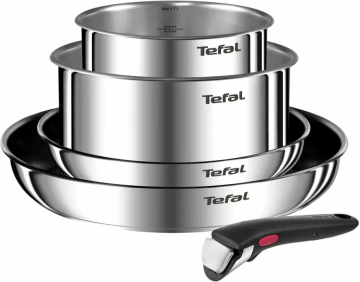 Набір посуду Tefal Ingenio Emotion, 5пр., нержавіюча сталь, бакеліт, сріблястий (L897S574)