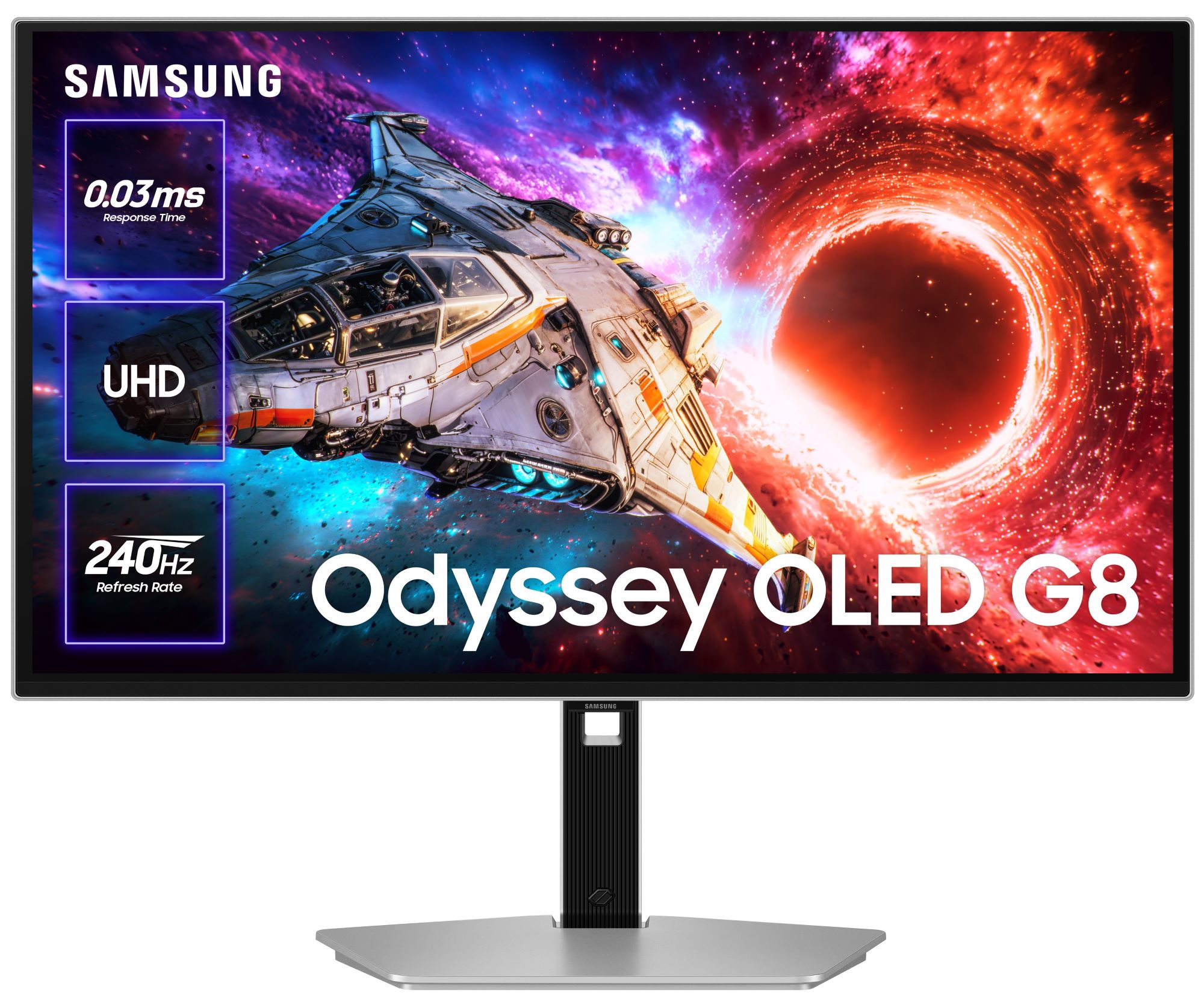 Монітор Samsung 32" Odyssey Gaming G80SH 2xHDMI, DP, USB, USB-C, OLED, 3840x2160, 240Hz, 0.03ms (LS32HG802SIXUA)