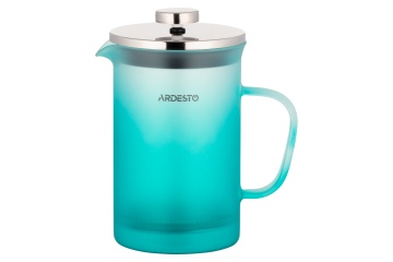 Френч-прес ARDESTO Fresh Matt, 800мл, боросилікатне скло, нержавіюча сталь, блакитний (AR1108BFM)