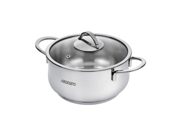 Каструля зі скляною кришкою ARDESTO Black Mars, 2.3л, нержавіюча сталь (AR0723S)