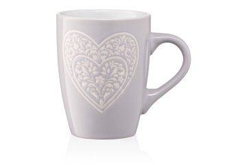 Чашка ARDESTO Heart, 330мл, кераміка, сірий (AR3467GR)